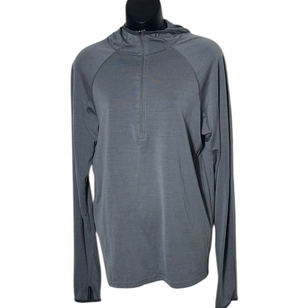 Ibex women’s zque merino wool half zip pullover gray capsule base layer sweater
